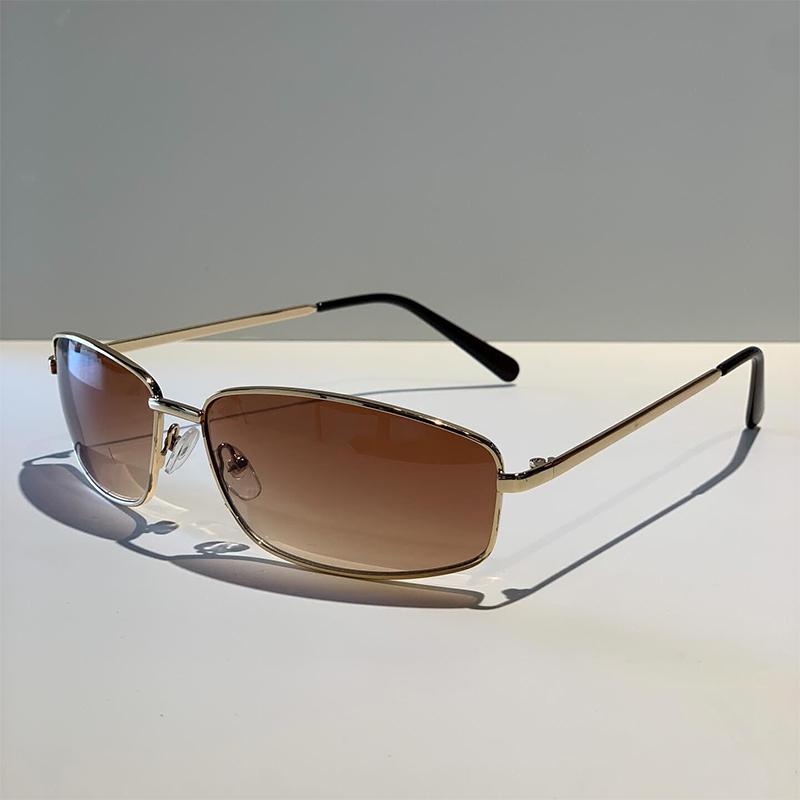 Women's y2k Sunglasses Stylish Gradient Lens Outdoor Shades Trendy Luxury Brand Design Metal Frame Eyewear Goggles