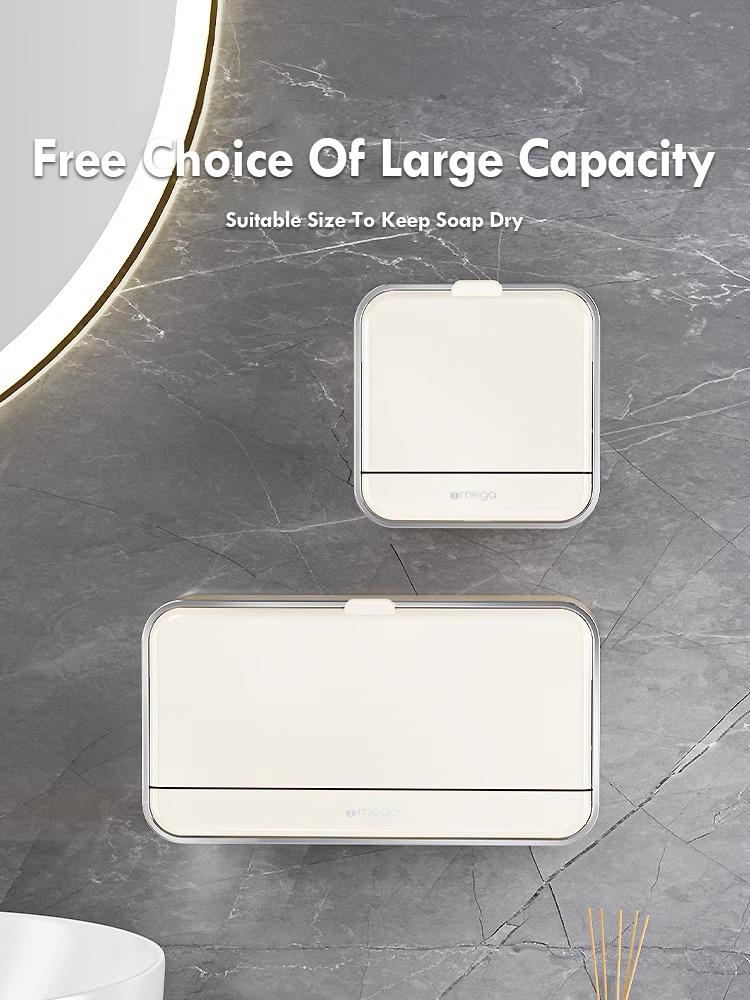 Seifenschalen-Set für Zuhause Badezimmer Nicht perforierte Wandmontage Ablauf mit Deckel Seifenschale Wasserdicht Feuchtigkeitsbeständig Vielseitige Aufbewahrung