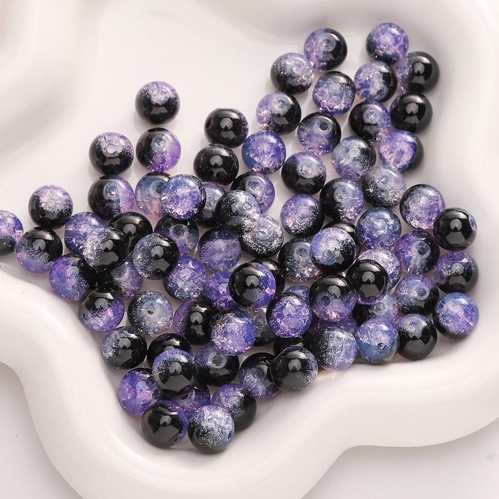 8/10mm Crackle Bicolor Glass Beads for DIY Jewelry