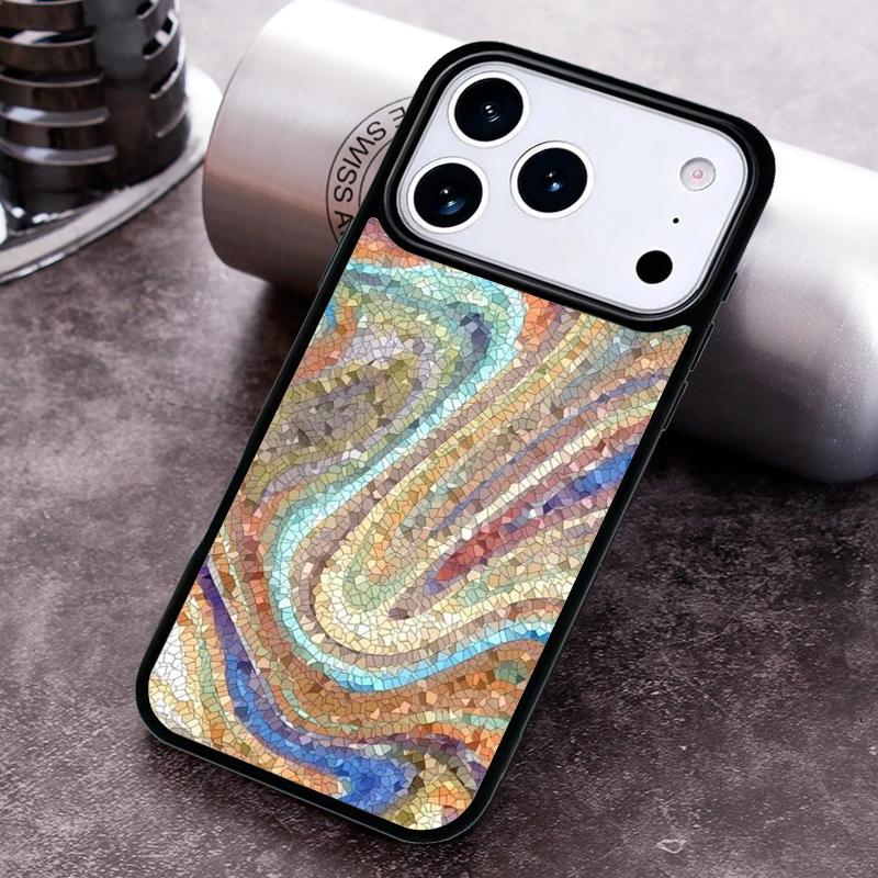 

Vintage Mosaic Charm Phone Case For iPhone 17,16e,15,14,13,12,11,Mini,Pro,MAX soft Silicone Cover iPhone 16 Plus