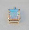 Angel Aura Quartz Pendant, Handmade Pendant, 925 Sterling Silver Rectangle Aura Quartz Pendant, Anniversary Pendant
