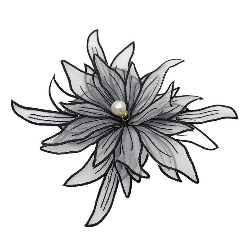 Embroidered Flower DIY Patch Applique Pearl Garment Accessories Decor Stereoscopic Sewing Supplies