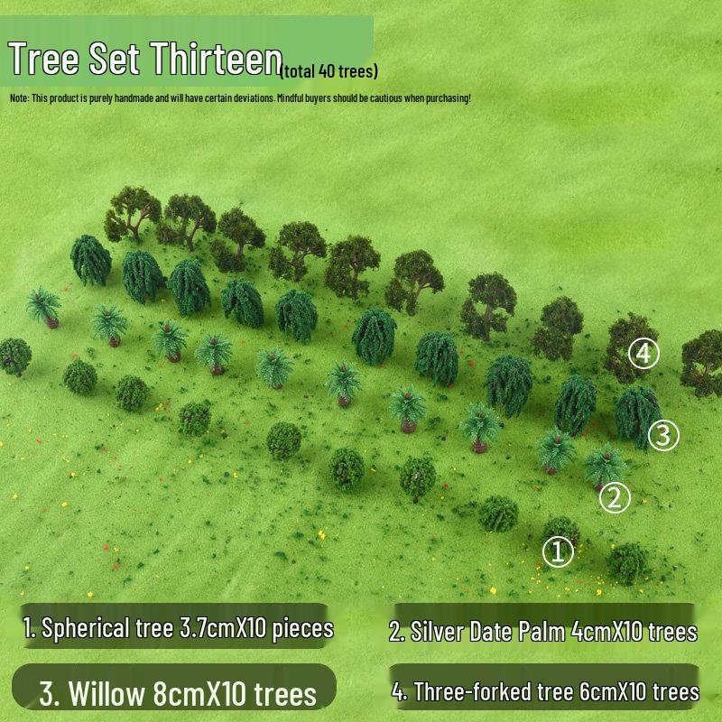 Mini DIY Model Train Landscape Tree Set - Simulated Plastic Trees for Sand Table Crafting