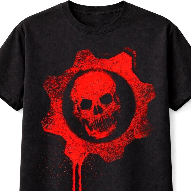 Gears of War Skull Logo TShirt Red Graphic Gaming GOW Tee Unisex Adults Kids S