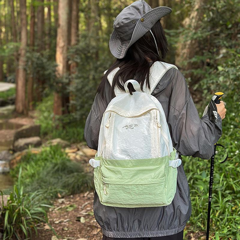 Lightweight schoolbag, simple and versatile for female college students, utdoor travel backpack for male junior high school students, backpack tide
