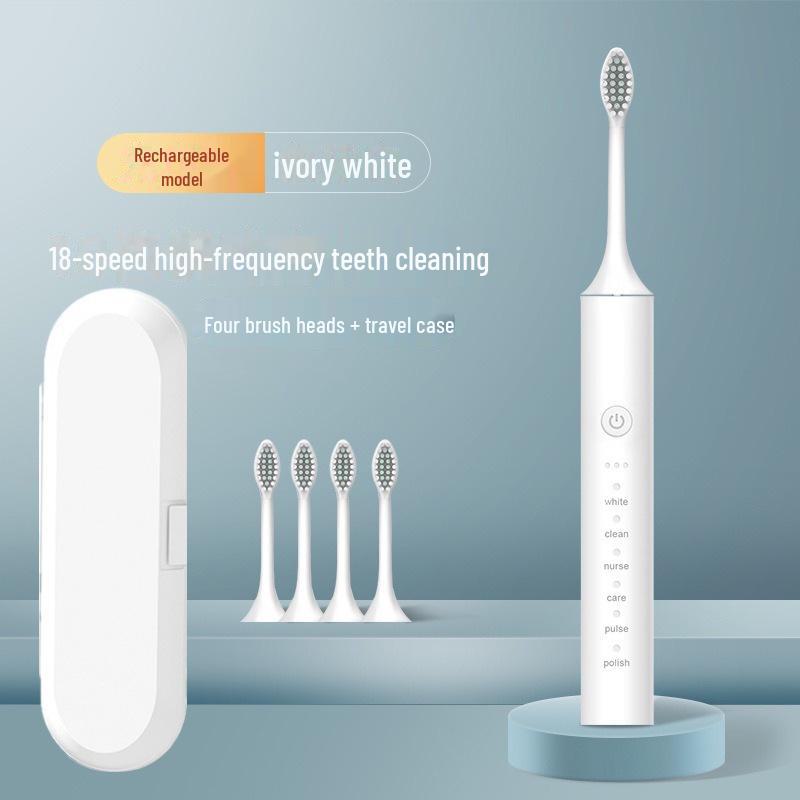 Rechargeable Ultrasonic Electric Toothbrush with Soft Bristles for Adults & Kids