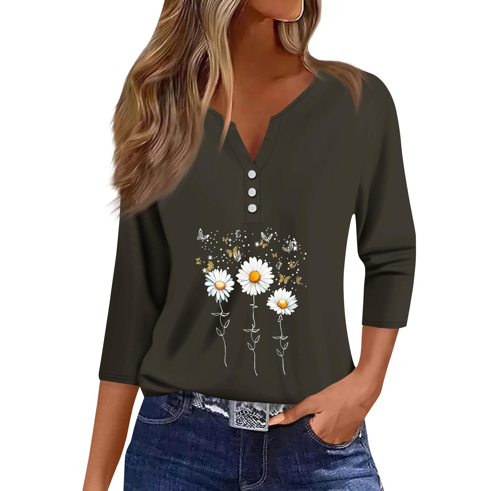 

Женский модный и повседневный пуловер с рукавом семь четвертей и популярным принтом XL светло-серый