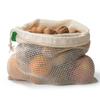 1Pc Eco Reusable Cotton Edging Mesh Supermarket Shopping Bags Kitchen Food Organizer Drawstring