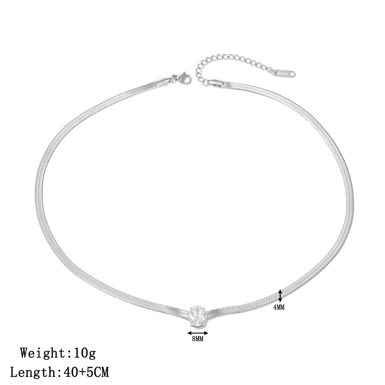 

Ожерелье Милое и Крутое Простое Циркон Вспышка Змеиная Кость Ожерелье Легкая Роскошь Высококлассная Декоративная Цепочка на Ключицу платиновый