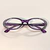 Elegant Rhinestone Cat Eye Reading Glasses for Women - Fashionable Blue Light Blocking Readers with Sparkling Rhinestones