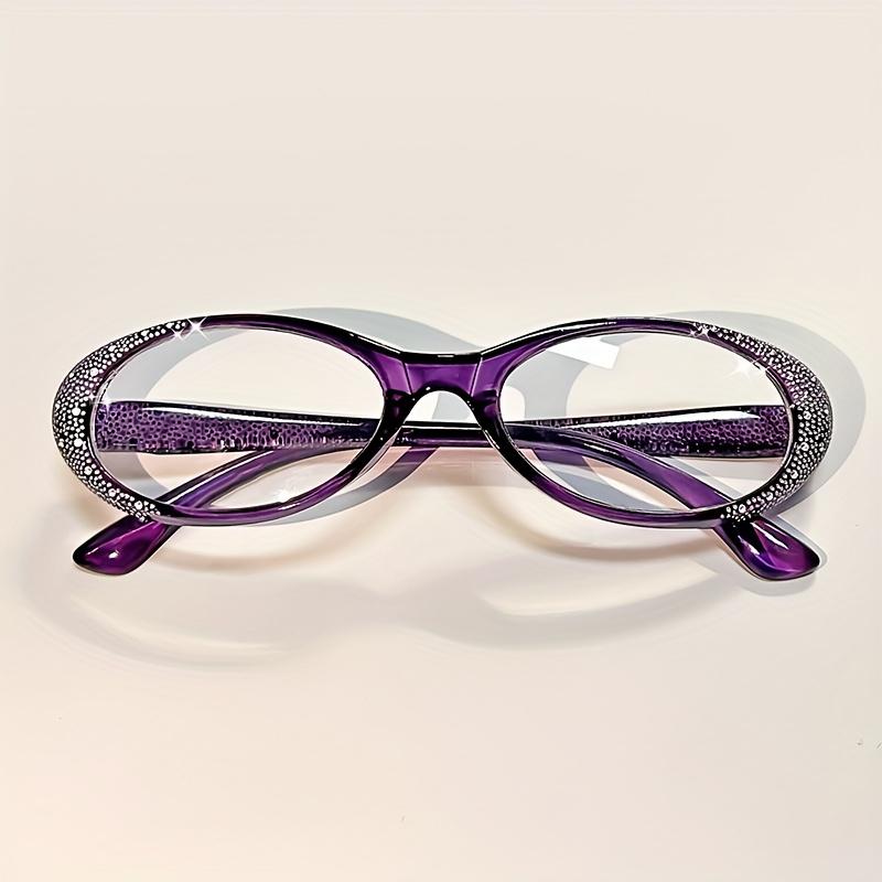 Elegant Rhinestone Cat Eye Reading Glasses for Women - Fashionable Blue Light Blocking Readers with Sparkling Rhinestones