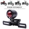 DREAMIZER 12V Black Motorcycle Tail Light Brake Stop Running Light Lamp with License Plate Holder Compatible With Bobber Chopper Cafe Racer