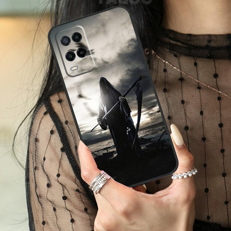 Death Grim Reaper Skull Case For Oppo A80 A60 A40 A17 A57 A77 A74 A54 A94 A78 A98 A18 A38 A58 A96 A76 A16 A15 A5 Pro