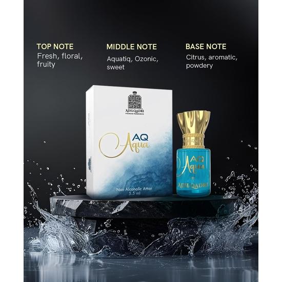 AdilQadri AQ Aqua Attar Perfume | French And Aquatic | Non-Alcoholic Roll-On Attar For Men & Women 12 ML