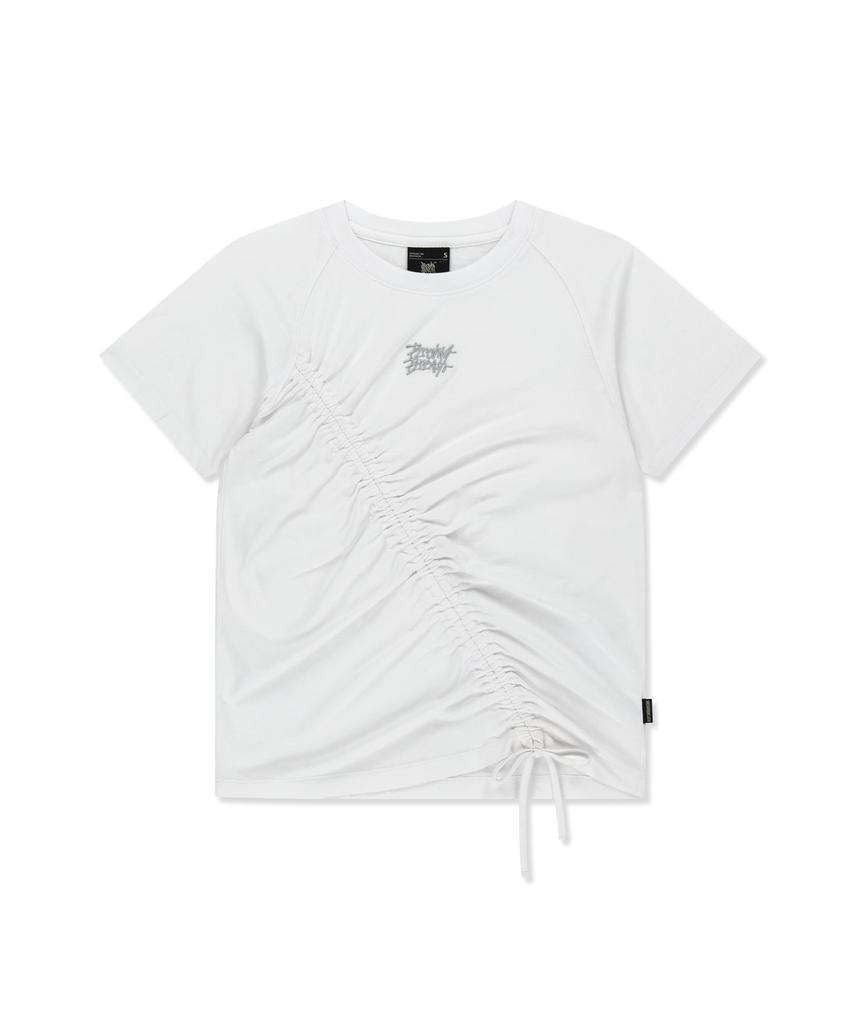 BROWNBREATH W Shirring Point Raglan Tee - White