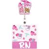 Pink Glitter Nurse Badge Reel 60 Rotating Name Cards Holders Retractable ID Holder  Resident Nurses