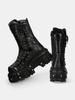 Fashion 2024 All-Matching Women's Special-Interest Design Lace Up Knight Female Dark Punk Metal Muffin Platform Ankle Boots Men
