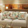 Vintage Light Green Rose Pattern Home Decor Pillowcase Living Room Sofa Polyester Cushion Cover with Zipper