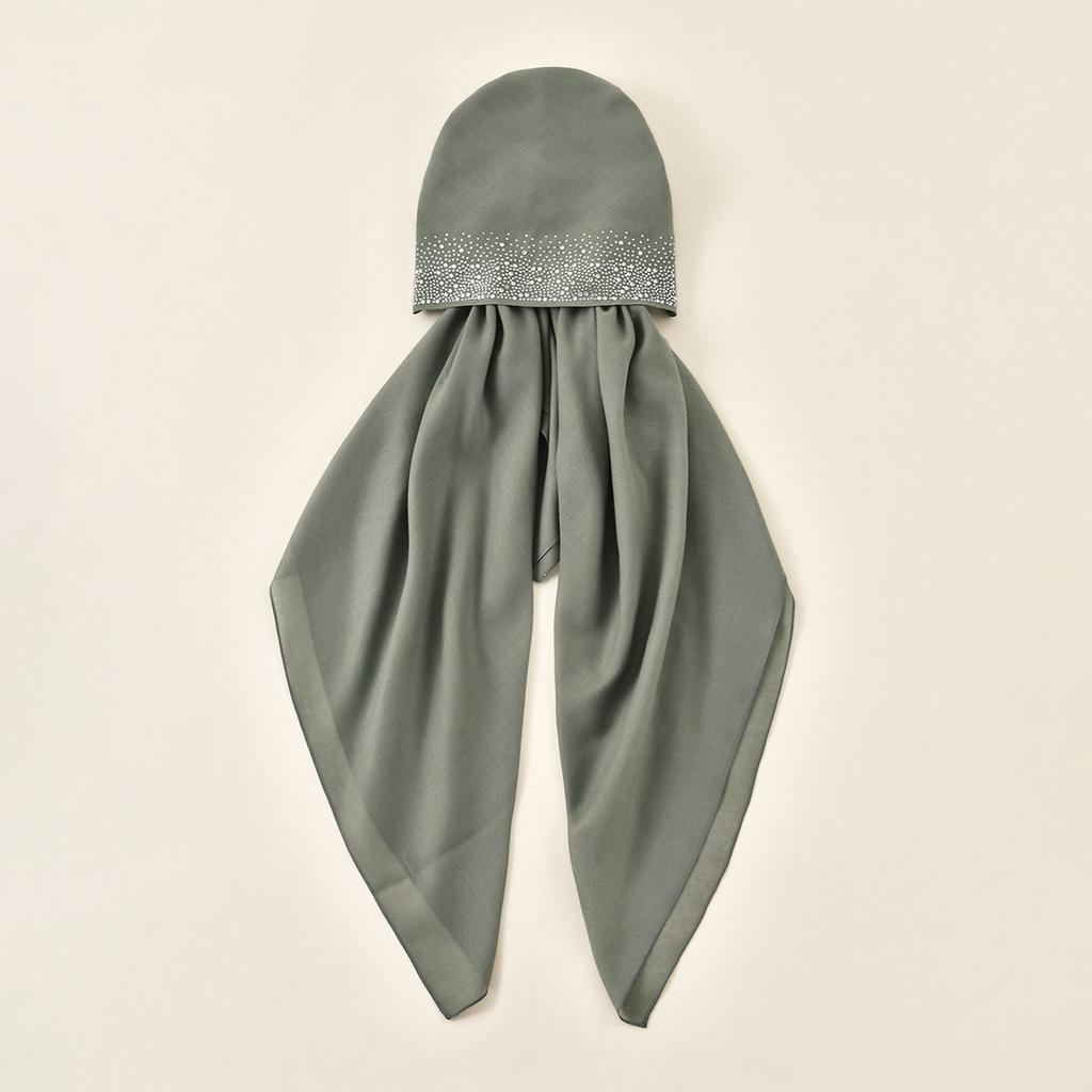 Premium Diamant Baumwolle Elastisches Stirnband Kappe Für Frau Muslimischer Hijab Hut Damenmode Sofortiger Schal Islamischer Turban 75*25cm