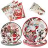 Thickened Christmas Disposable Tableware Set Serves 10 Paper Plate and Cups  New Year 2025