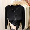 A New Autumn V-neck Cardigan for Women, A Simple and Elegant Knitted Sweater Jacket
