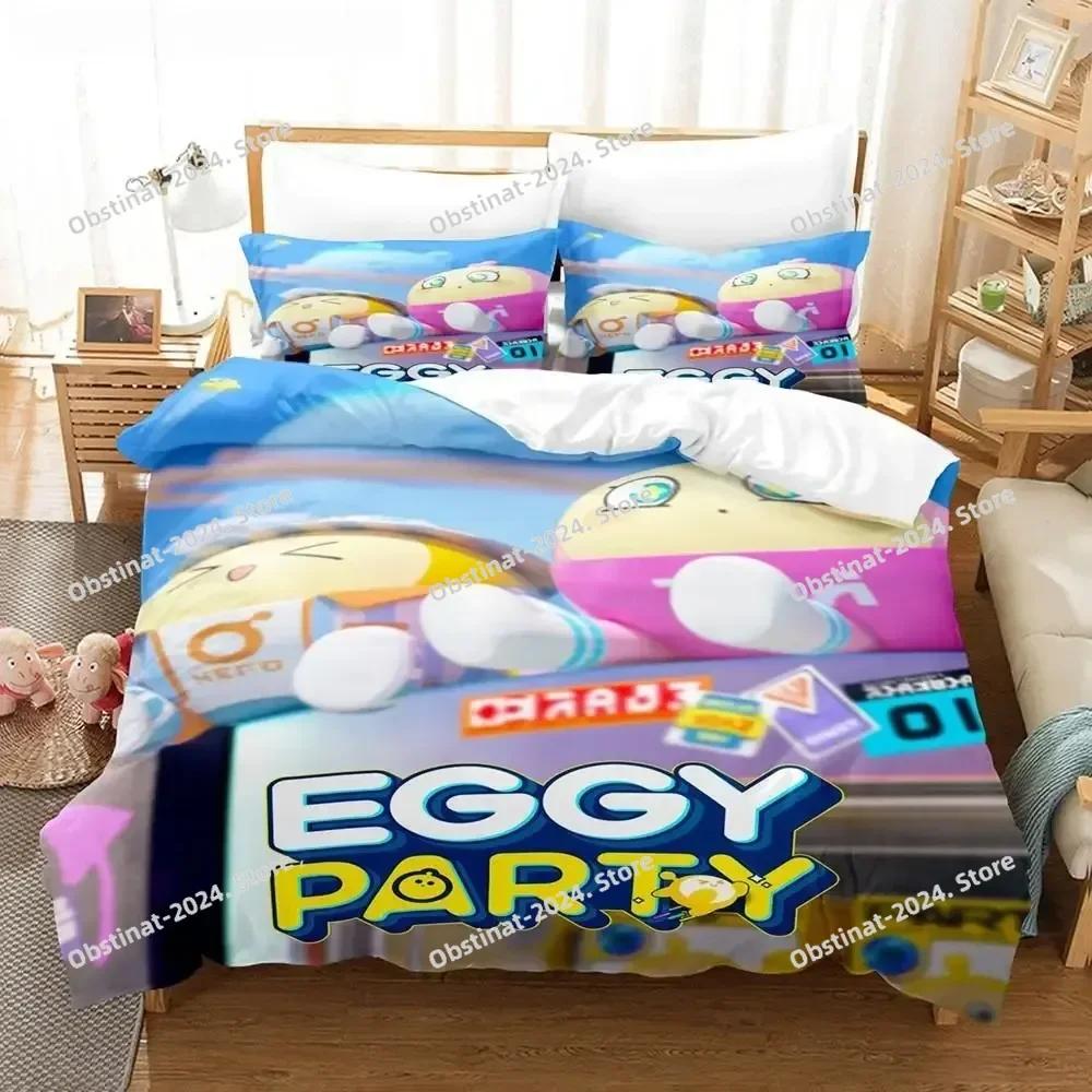Top Eggy Party Game Eggy Bedding Set Printed Bed Set With Pillowcase Bed Duvet Cover Soft Single Double Queen Super King Size