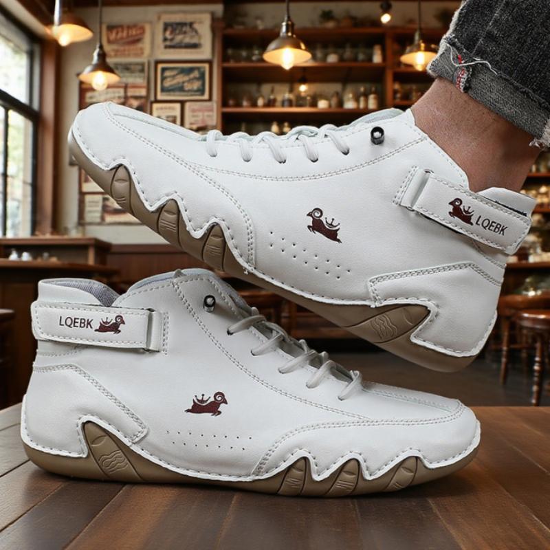 Modieuze Heren High Top Schoenen Suede Materiaal Creatief Vetersysteem Schoenen voor Casual Gelegenheden Gescheurde Jeans Val op in Stijl