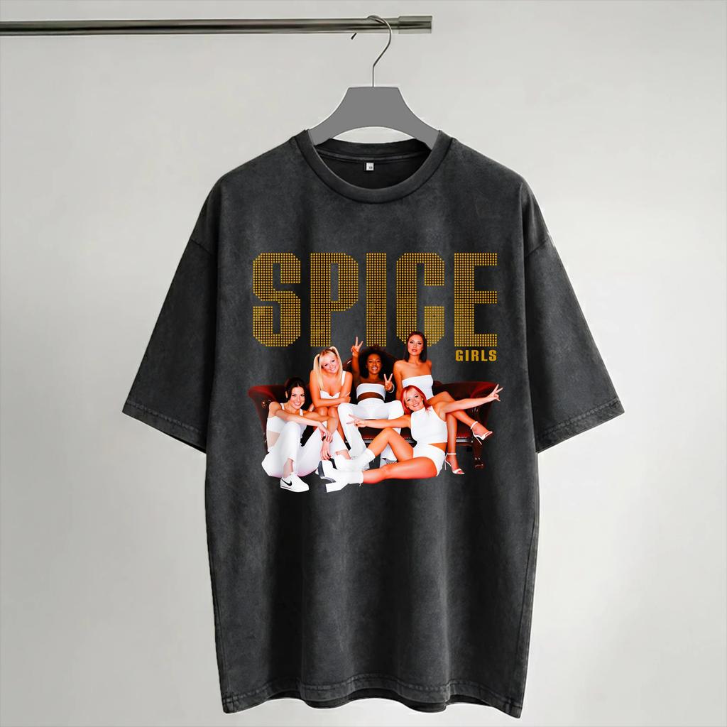 2026 Spice Girls Tour Washed Shirt Apparel Oversize TShirt Unisex Women Tee