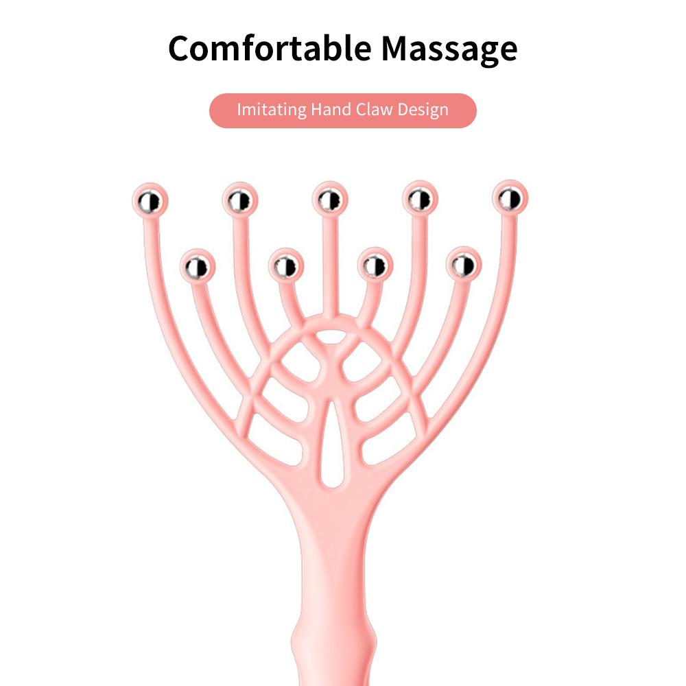 9 Claws Head Massger Streamlined Ball Deep Stress Relaxation Scalp Massager Handheld Spa Massage Roller Health Stress Relief Aid