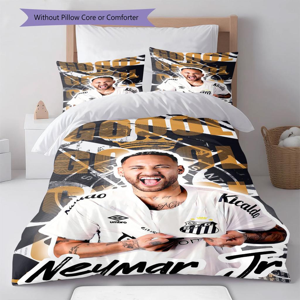 Σετ Κρεβατοκάμαρας με Σχέδιο Neymar Jr, Σετ Παπλώματος Κάλυμμα Παπλώματος Μαξιλαροθήκη Οικιακό Δώρο Γενεθλίων(1 * παπλωματοθήκη + 2 * μαξιλαροθήκη, χωρίς πυρήνα)