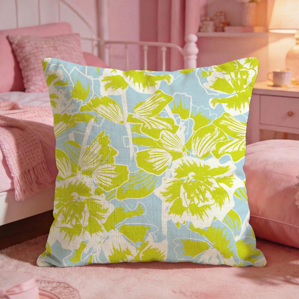 Dopamine Burst Floral Patter Cushion Cover Premium Comfort Reversible Pillow Cove Two in One Design for Any Room  Car Interior