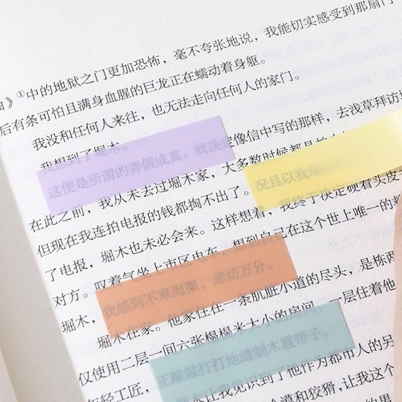 100 Sheets Color Transparent Waterproof Loose-Leaf Label Sticky Notes Index Tab Strip School Office School Stationery Supplies