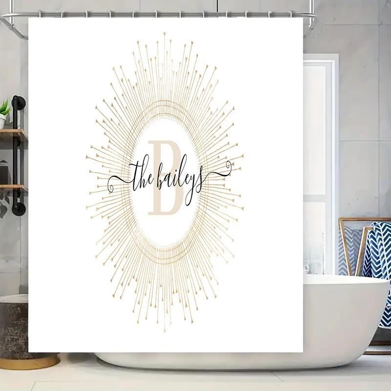 

Retro Style Gold Bath Curtain with Letter D Decoration for Bathroom Accessories 72 x 84 inches W90xH180cm