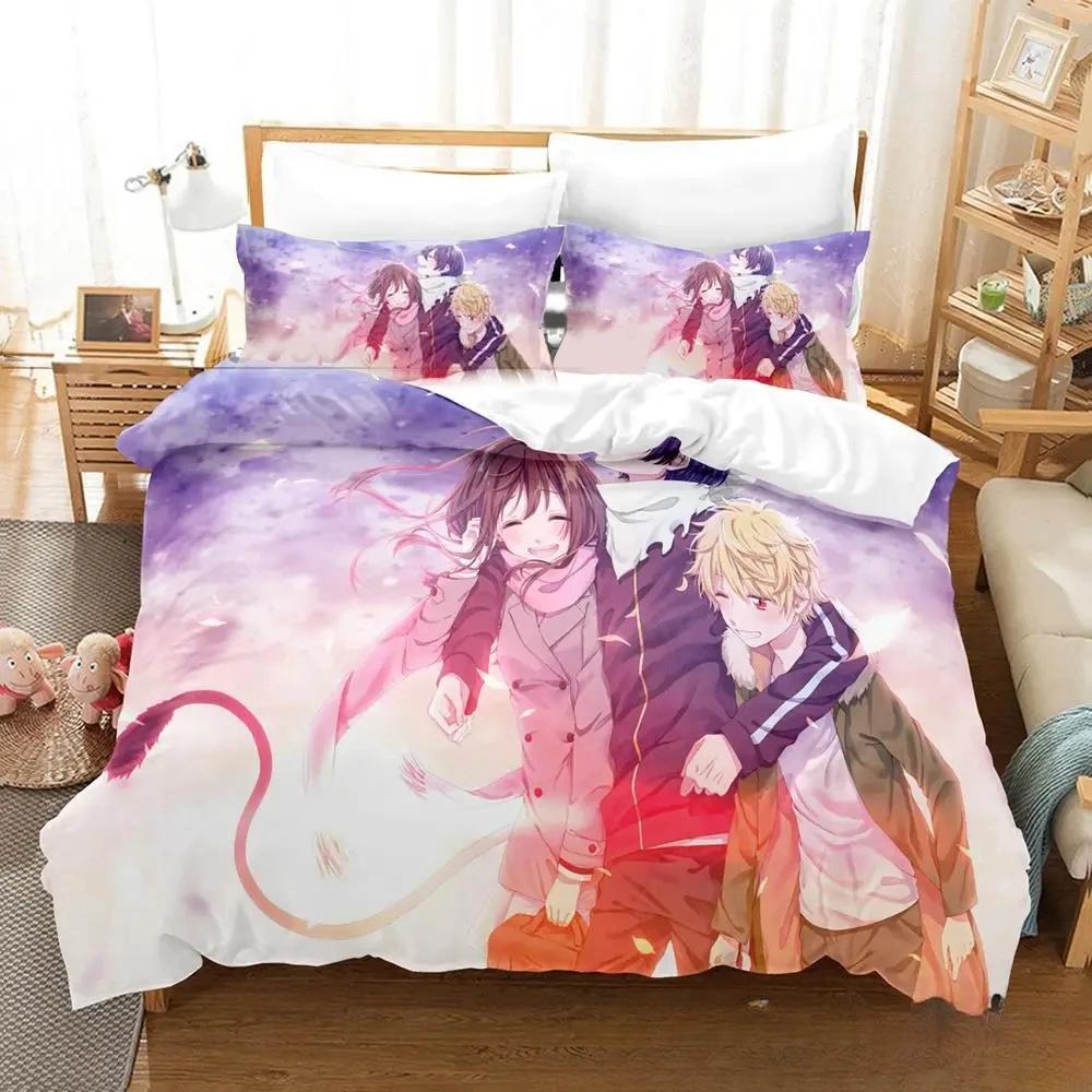 3D Print Anime Noragami Bedding Set Duvet Cover Bed Set Quilt Cover Pillowcase Comforter King Queen Size Boys Adult Home Textile