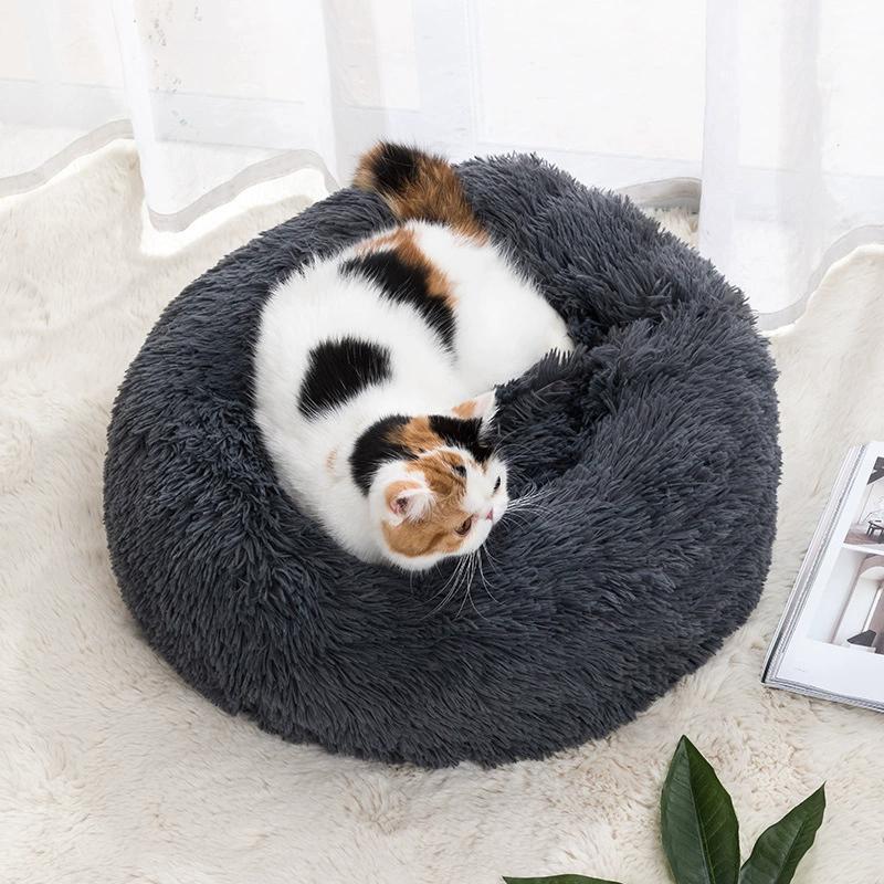 Donut Macaron Cat Dog Beds Sofa , Washable Round Cat Pillow Cushion Pet Bed