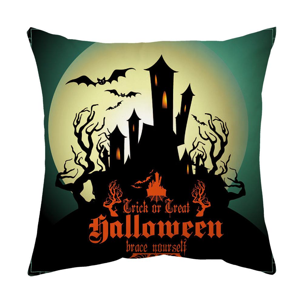 Halloween Cartoon Backrest Sofa Pillow Case Pillow Case Decoration Peach Skin Pillow Cushion Nordic Living Room