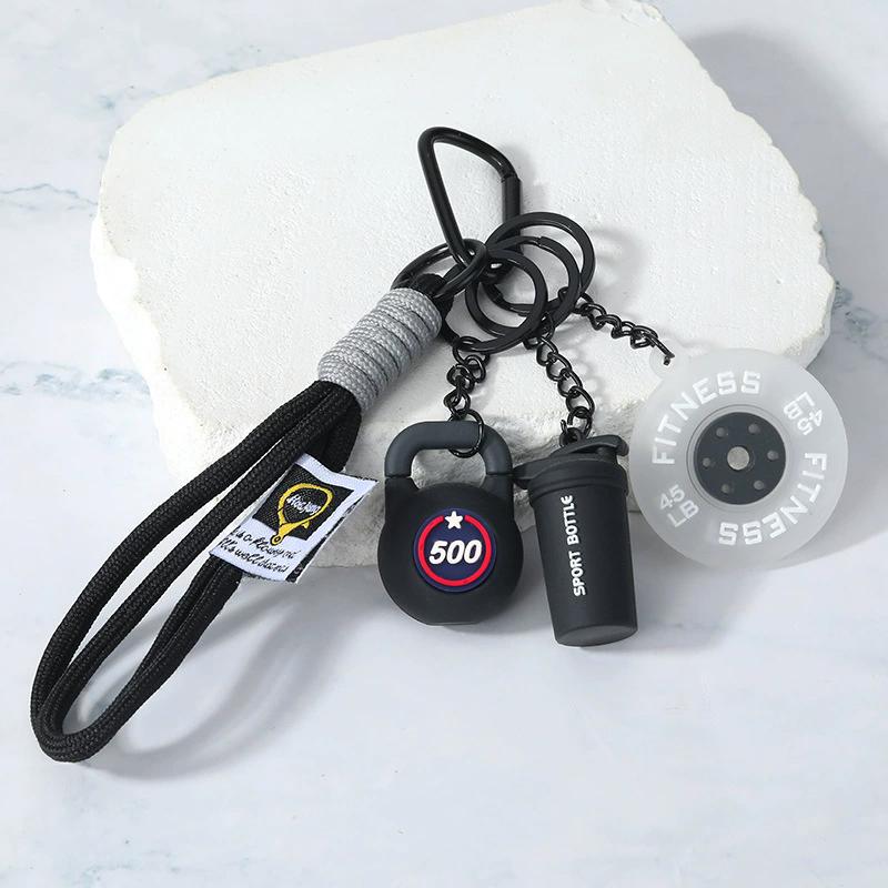 3DMini Dumbbell Fitness Kettle Keychain for Women Men Fashion Bag Pendant Fitness Enthusiast Athlete Bag Car Key Decoration Gift
