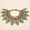 Ethnic Style Bead Chunky Necklace Bohemian Mesh Bib Collar Woven Choker Necklace  Women Jewelry