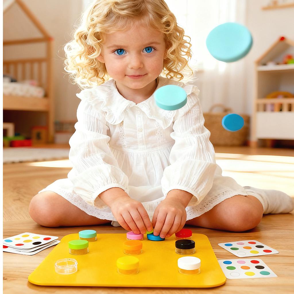 1Set Felt Color Matching Toy - Develops Problem Solving Skills and Hand-eye Coordination - Soft and Durable for Toddler Learning