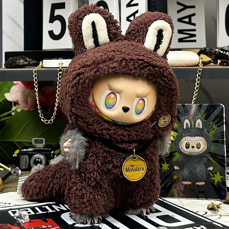 15 17cm For Labubu Dukke Plysj Antrekk Klær Stor Leder Dinosaur Vinger Totoro Baby Hai Søte Klær Dukkehus Tilbehør