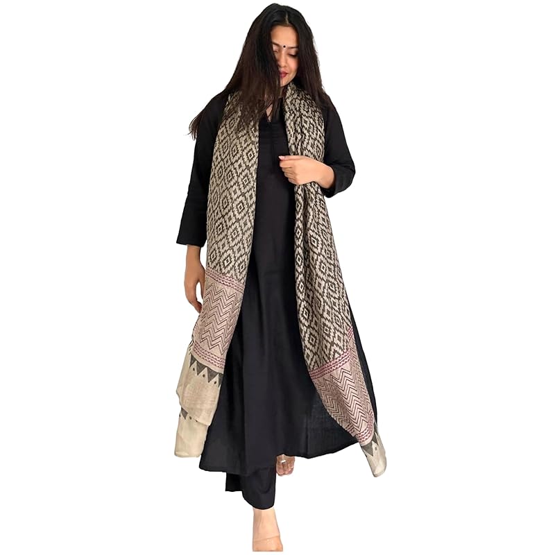 ANNI DESIGNER Women' Rayon Blend Straight Solid Kurta with Pant & Dupatta (Jamana Black Black XXXXXLarge)