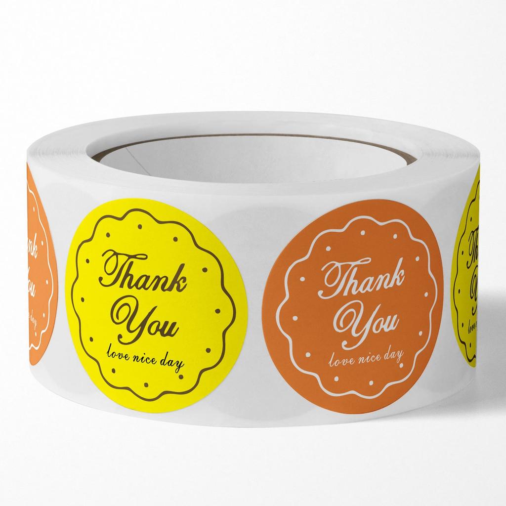 500pcs/roll Label Stickers, Thank You Floral Stickers, Gift Decoration Seal Stickers Labels Decoration