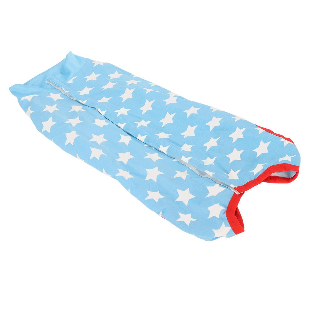 Dog Recovery Suit Blue Stars Pattern Prevents Licking Cotton Pet Surgical Bodysuit for Postoperative Recovery S