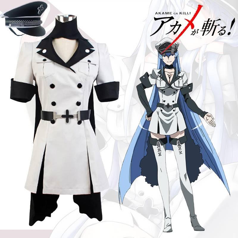 Akame Ga Kiru! Esdese Cosplay Costume Set Black And White Anime Outfit For Women S M L Xl Xxl Sizes