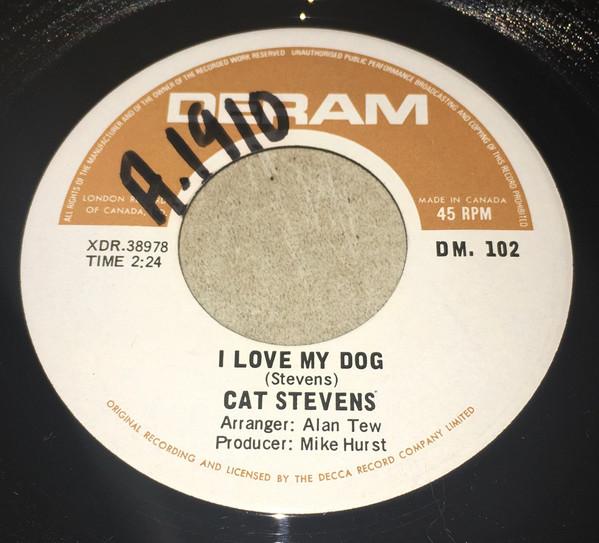 7-дюймовая пластинка CAT STEVENS I Love My Dog DM102 Deram Канада Поп Б/у