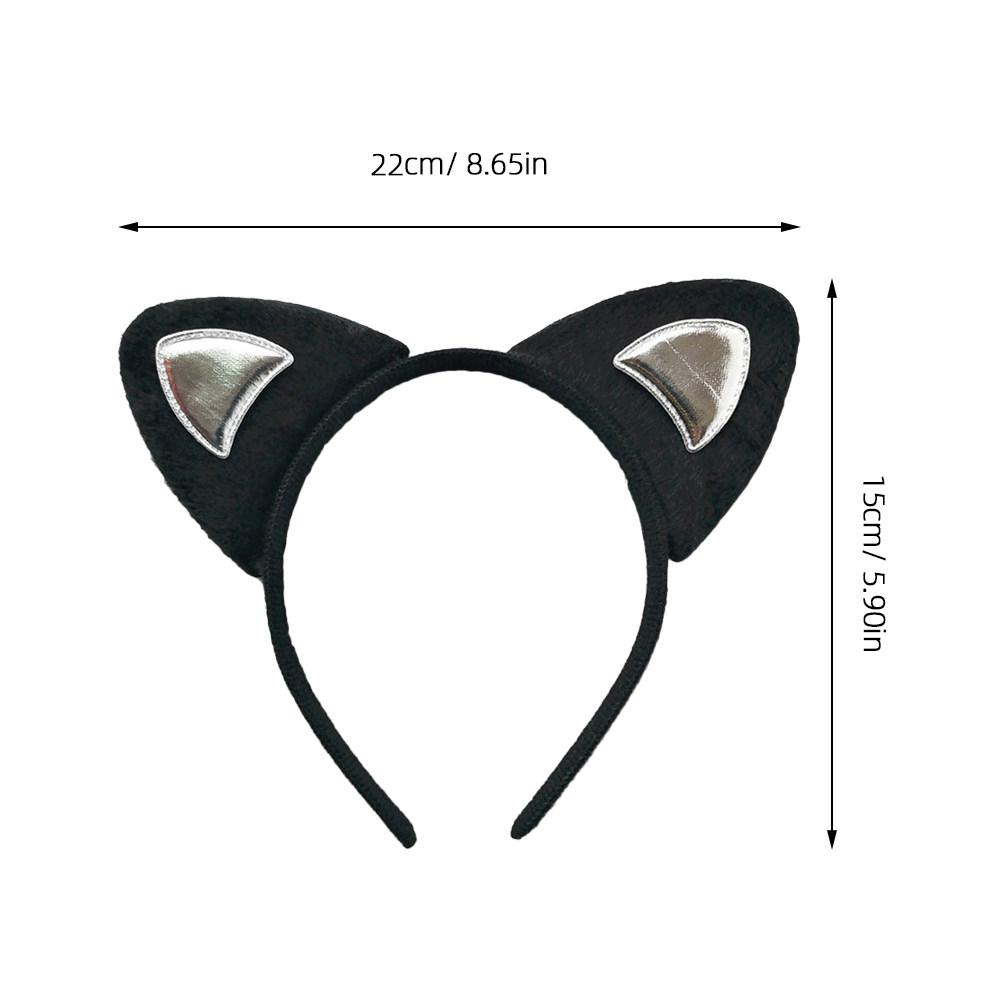 3Pcs Adorable Cat Ear Cosplay Props Set One Size Fits Most Stretchy Headband for Kids Party Favors Performance Costumes