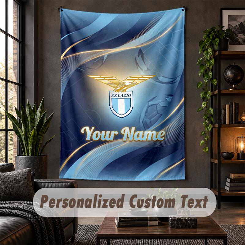 Wall Tapestry Lazio FC Print Custom Name Text Wall Hanging Home Decor