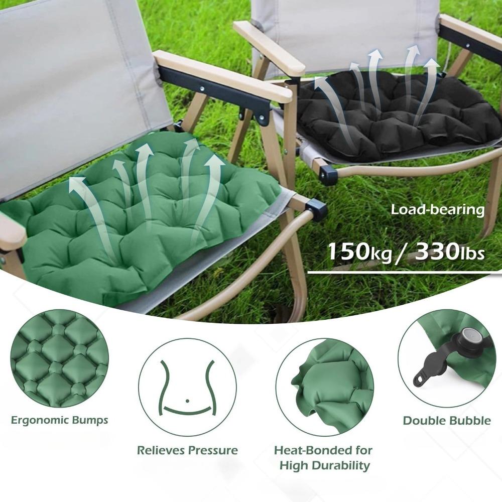 Inflatable Seat Cushion,Portable Lightweight Travel Air Sitting Pad,Moisture and Water Resistant Camping Chair Mat for Outdoor