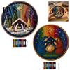 Needlework Gift for Family Nativity DIY Embroidery Kit, Manger Scene Hand Holiday Art Project Christian Needlepoint Craft Kit Beginners, Religious