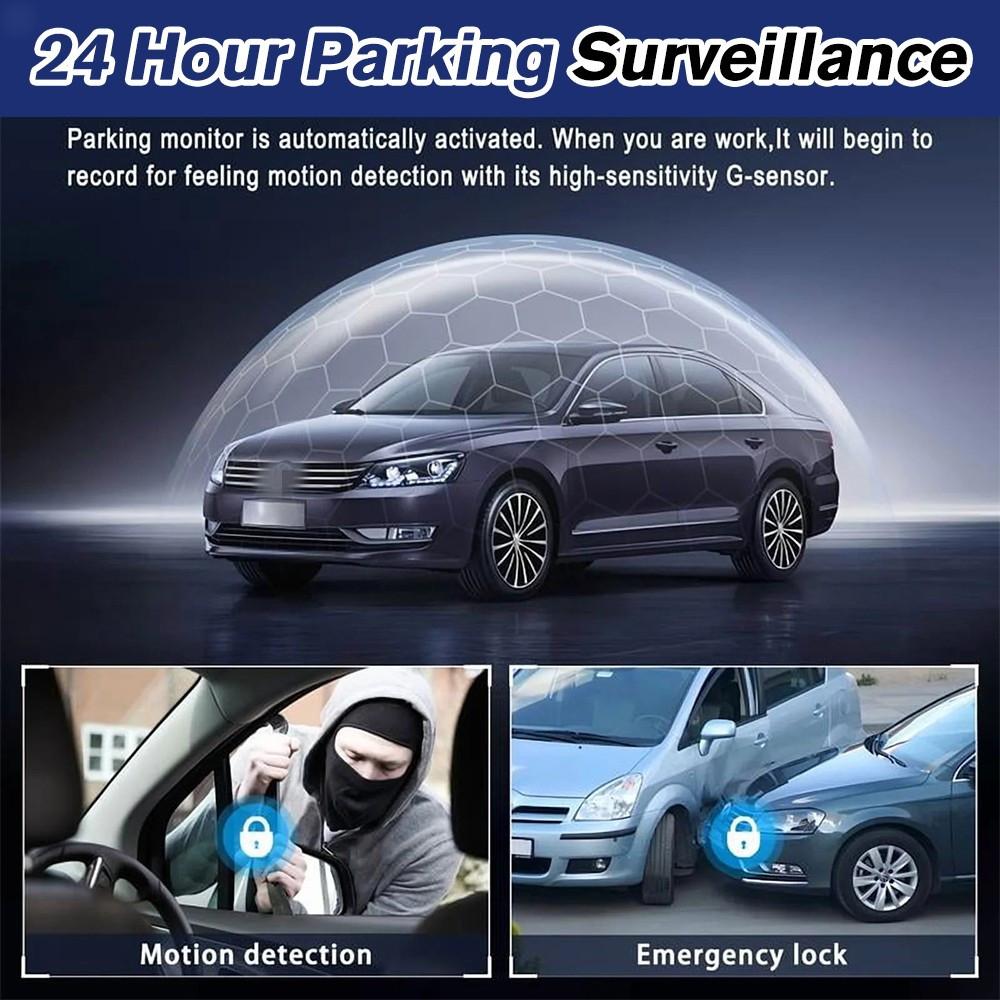 Car Dash Cam 1080P HD Driving Recorder Front &Inside Left Right 3 Channel Camera